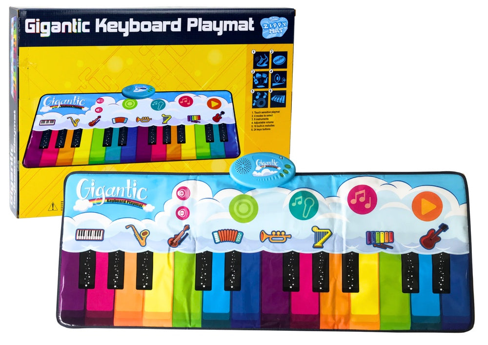 Dansmatta piano för barn 120x46 cm med 8 instrument och 10 melodier