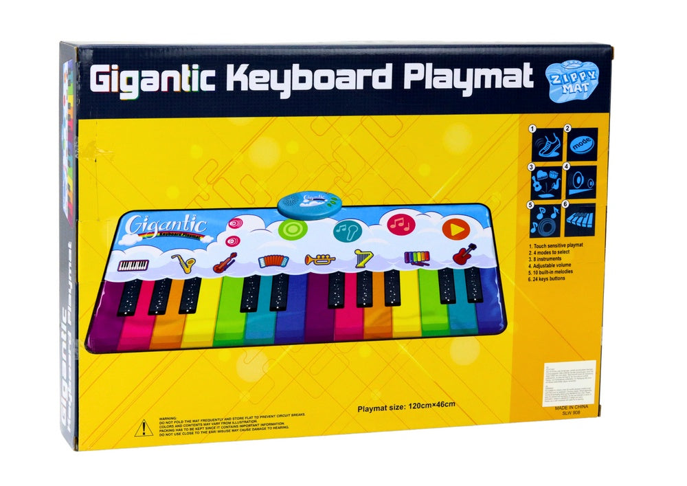 Dansmatta piano för barn 120x46 cm med 8 instrument och 10 melodier