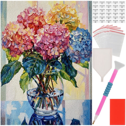 Diamantmålning set blomsterbukett 30x40 cm multicolor