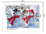 Diamond painting-set snögubbar 30x40 cm 5D inkl stenar och verktyg