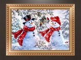 Diamond painting-set snögubbar 30x40 cm 5D inkl stenar och verktyg
