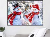 Diamond painting-set snögubbar 30x40 cm 5D inkl stenar och verktyg