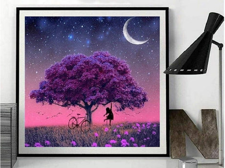 Diamond painting-set trädmotiv 30x30 cm runda diamanter