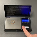 Digital fickvåg 500 g/0,1 g med tare och bakgrundsbelyst display
