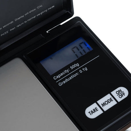 Digital fickvåg 500 g/0,1 g med tare och bakgrundsbelyst display