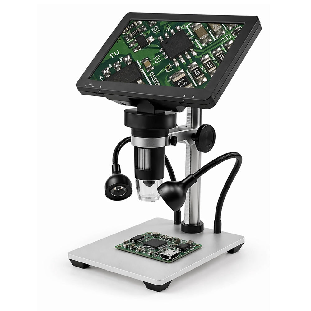 Digitalmikroskop 7" LCD 1200x 12MP 1080P med LED och SD-kortstöd
