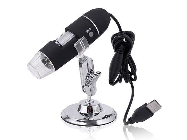Digitalt USB-mikroskop 1000x med LED-belysning och stativ
