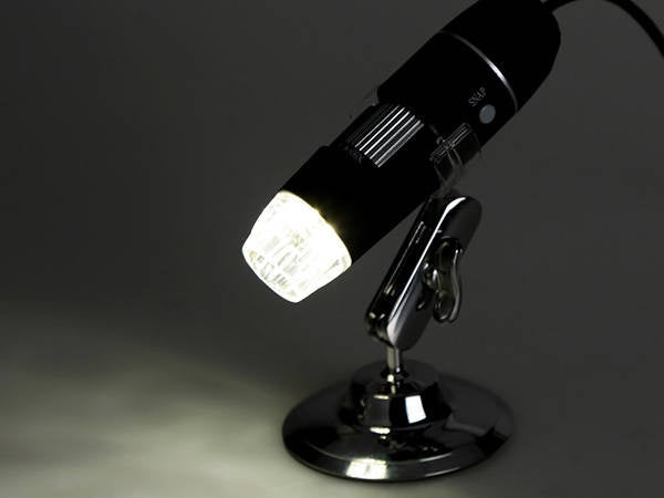Digitalt USB-mikroskop 1000x med LED-belysning och stativ