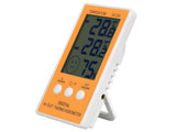 Digital termometer/hygrometer med extern probe -50 till 90°C gul/vit
