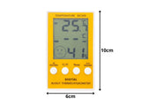 Digital termometer/hygrometer med extern probe -50 till 90°C gul/vit