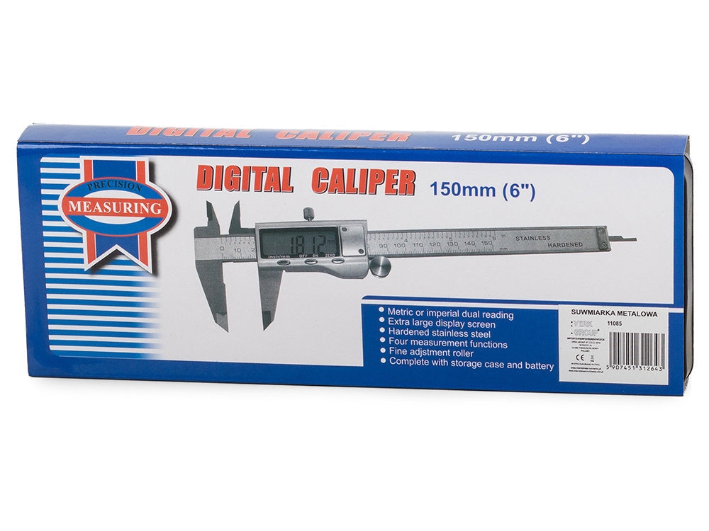 Digitalt skjutmått 150 mm i rostfritt stål 0,02 mm med fodral
