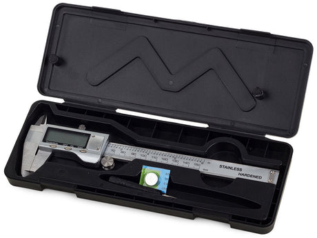 Digitalt skjutmått 150 mm i rostfritt stål 0,02 mm med fodral