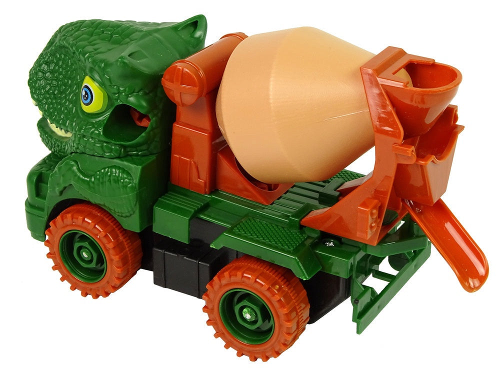 Dinosaurie betongbil byggsats 17 cm med skruvmejsel, friktionsdrift