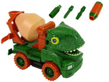 Dinosaurie betongbil byggsats 17 cm med skruvmejsel, friktionsdrift