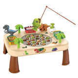Dinosaurie fiskespel bord med roterande platta, ljud/ljus 33x25x20 cm
