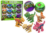 Dinosaurieägg leksak 12-pack skruvbara ägg med dinosaurier 10 cm