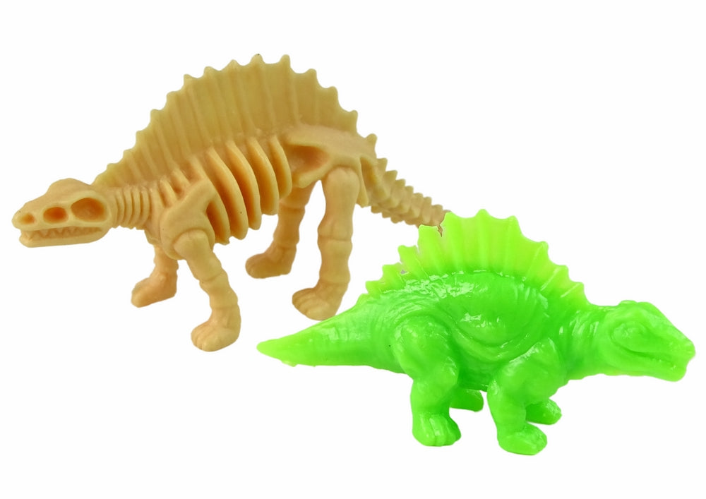 Dinosaurieägg leksak 9x7 cm transparent med 2 dinosauriefigurer