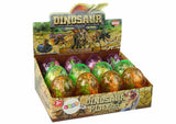 Dinosaurieägg leksak 9x7 cm transparent med 2 dinosauriefigurer