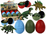 Dinosaurieägg med byggbar dinosauriefigur 9 cm, välj färg röd/grön/blå