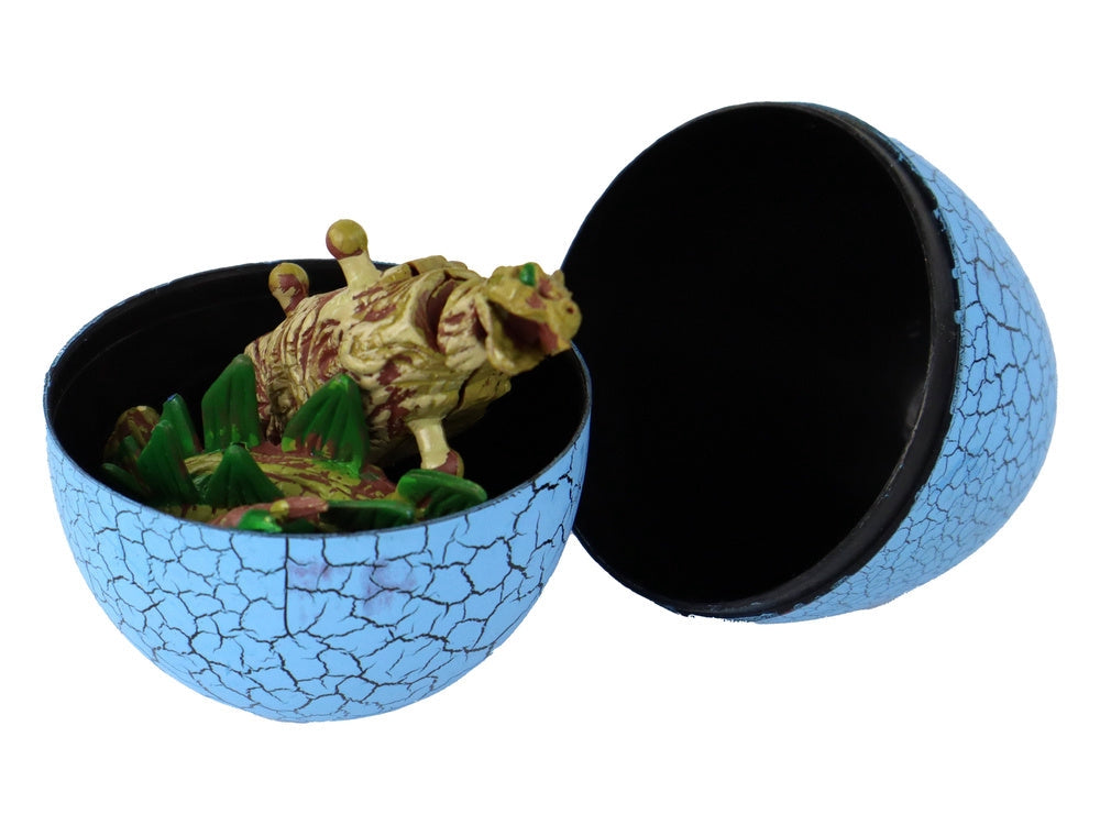 Dinosaurieägg med byggbar dinosauriefigur 9 cm, välj färg röd/grön/blå