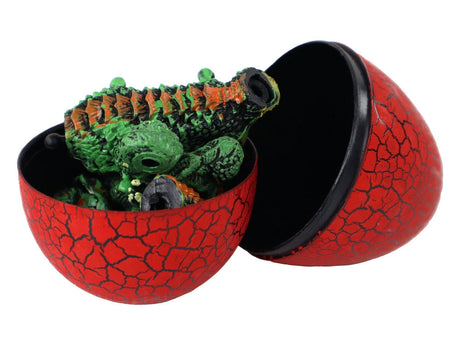 Dinosaurieägg med byggbar dinosauriefigur 9 cm, välj färg röd/grön/blå