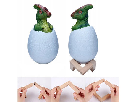 Dinosaurielampa RGB LED med träbas 7 färglägen inkl strömkabel