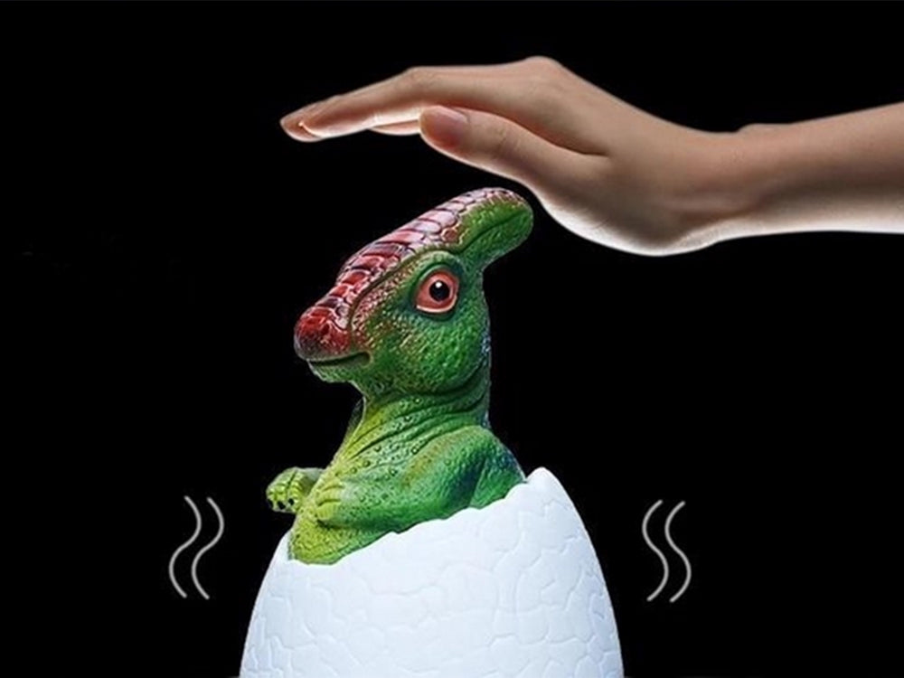 Dinosaurielampa RGB LED med träbas 7 färglägen inkl strömkabel