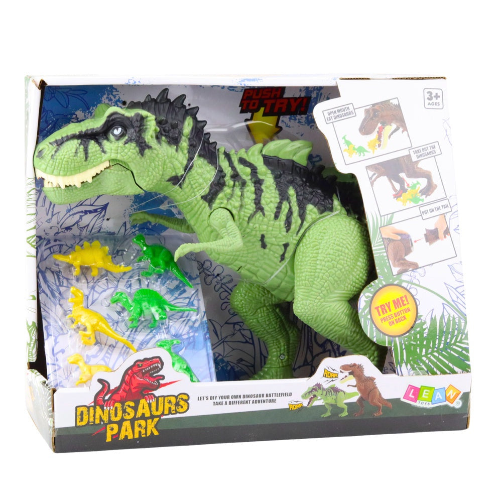 Dinosaurieleksak med ljud 43,5 cm inkl 6 mini-dinosauriefigurer