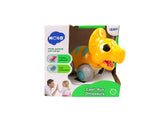 Dinosaurieleksak på hjul Triceratops gul 13 cm, från 18 mån