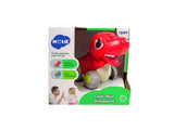 Dinosaurie på hjul T-Rex röd 12 cm leksak från 18 månader