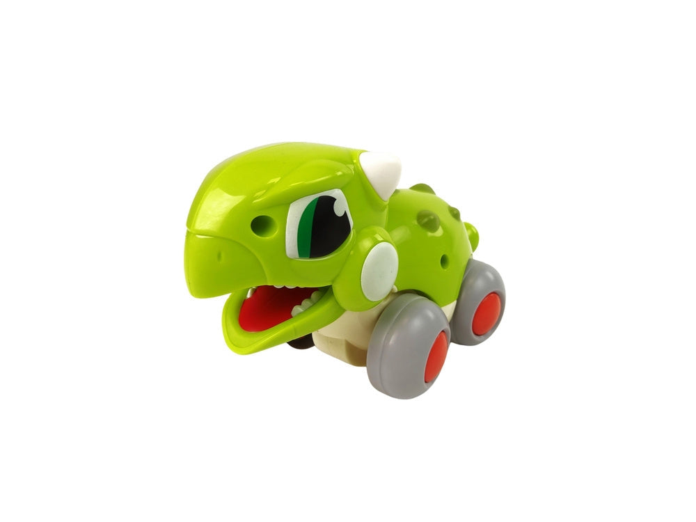 Dinosaurie på hjul leksak med friktionsdrift 14 cm, från 18 mån