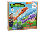 Dinosaurie raketset med launcher 3 st mjuka skumraketer för barn 3+