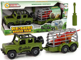 Dinosaurietransportbil leksak med bur, dinosaurie & skruvmejsel 3+