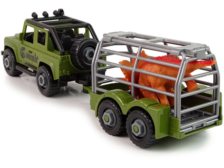 Dinosaurietransportbil leksak med bur, dinosaurie & skruvmejsel 3+