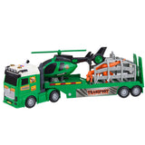 Dinosaurie transportset leksak lastbil med ljus/ljud, helikopter & figur