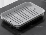 Diskbricka med avrinningsinsats plast 37x24,5 cm grå/vit mix