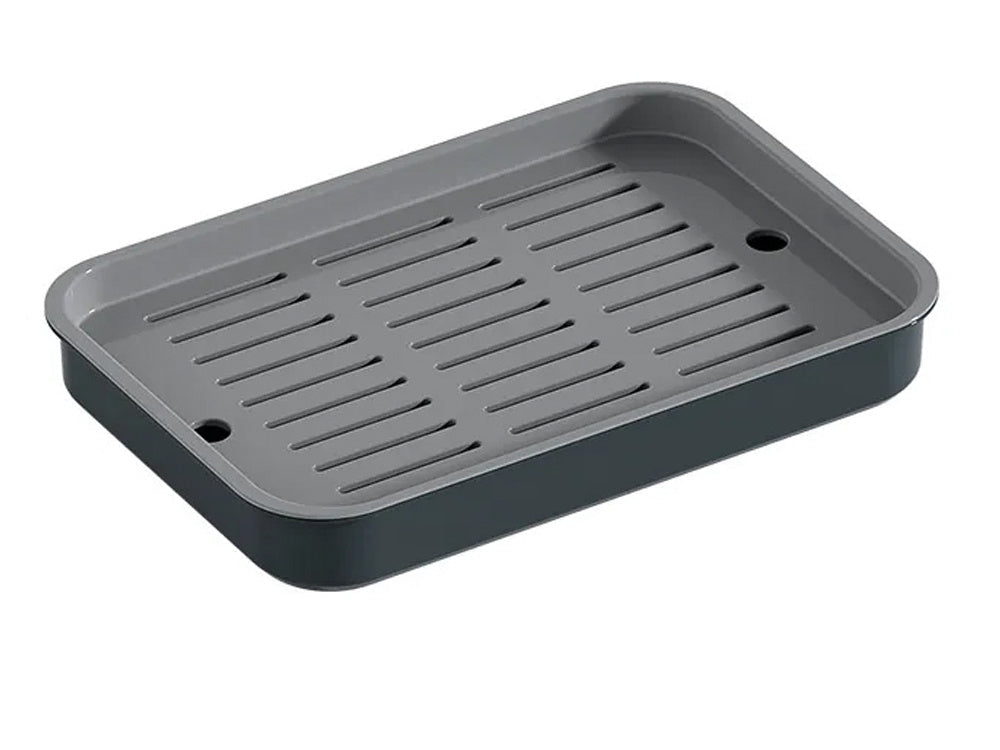 Diskbricka med avrinningsinsats plast 37x24,5 cm grå/vit mix