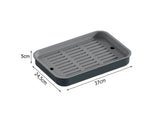 Diskbricka med avrinningsinsats plast 37x24,5 cm grå/vit mix