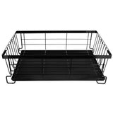 Diskställ 2 våningar med droppskål och bestickställ svart 43x29x27