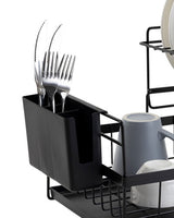 Diskställ 2 våningar med droppskål och bestickställ svart 43x29x27