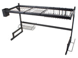 Diskställ över diskho med bestickhållare 6 krokar svart 85 cm