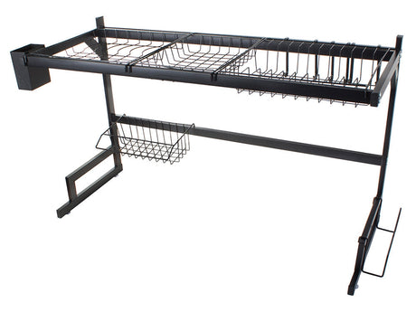 Diskställ över diskho med bestickhållare 6 krokar svart 85 cm