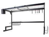 Diskställ över diskho med bestickhållare 6 krokar svart 85 cm