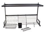 Diskställ över diskho med bestickhållare 6 krokar svart 85 cm