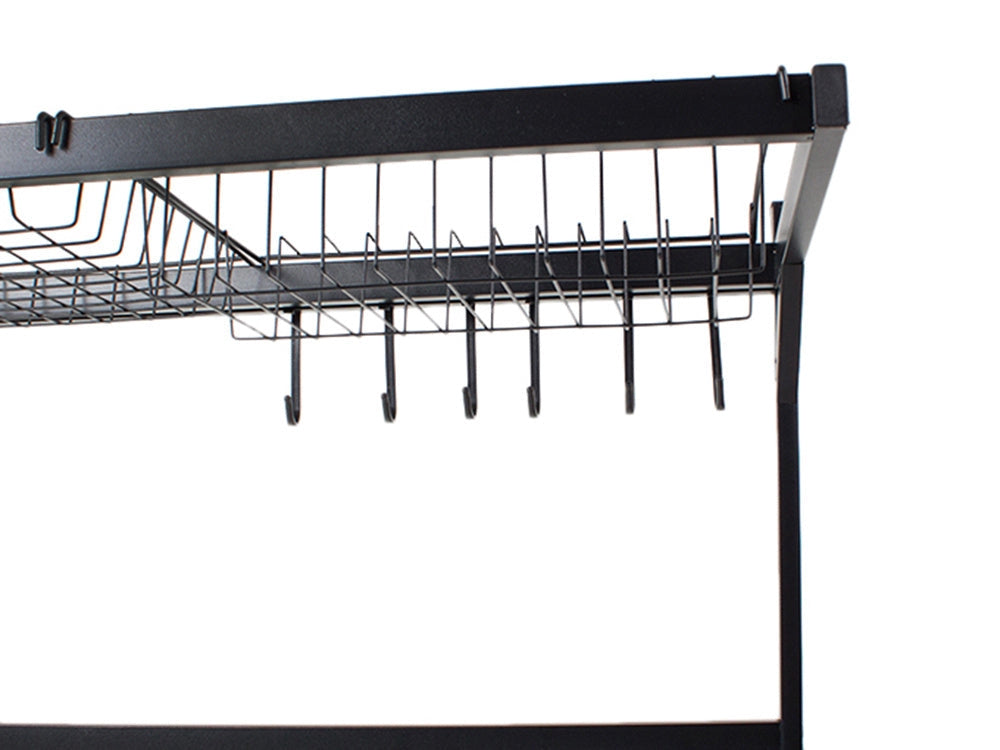 Diskställ över diskho med bestickhållare 6 krokar svart 85 cm