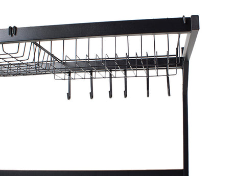 Diskställ över diskho med bestickhållare 6 krokar svart 85 cm
