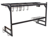 Diskställ över diskho med bestickhållare 6 krokar svart 85 cm