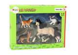 Djurfigurer leksaksset 4-pack häst kanin hund katt, från 3 år