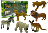 Djurfigurer set 6-pack afrikanska djur i hårdgummi, från 3 år
