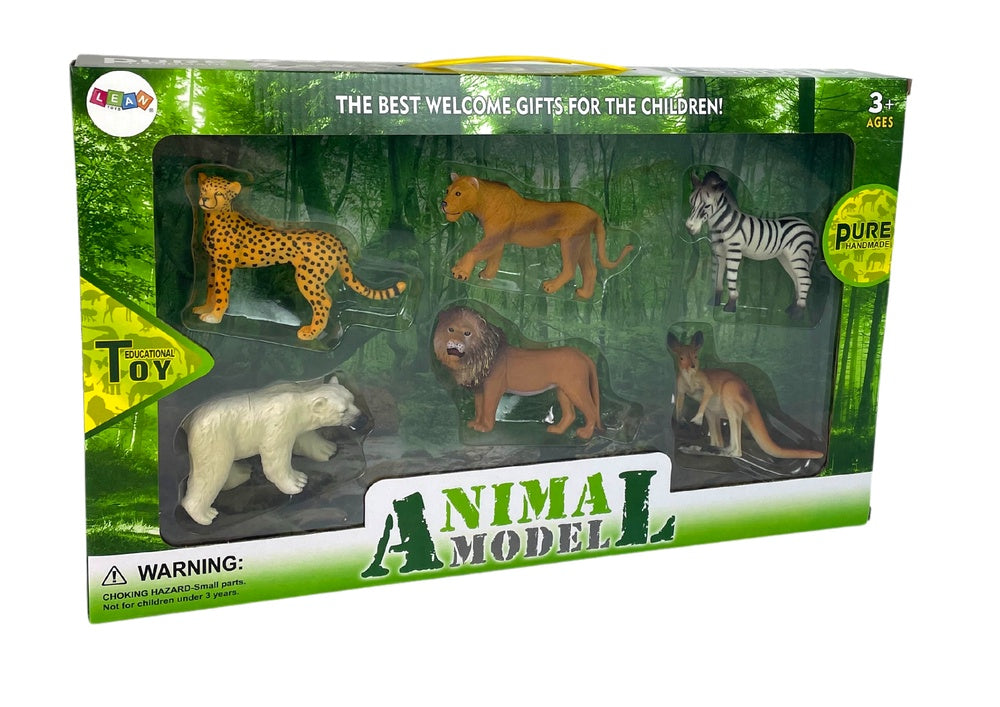 Djurfigurer set 6-pack afrikanska djur i hårdgummi, från 3 år
